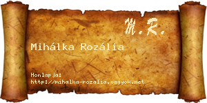 Mihálka Rozália névjegykártya