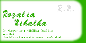 rozalia mihalka business card